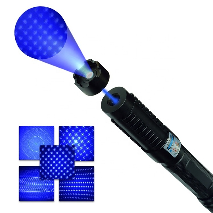 Metal Blue Laser pointer manufacturer wholesale 450nm with 5 in 1 star hatband battery Pointeu Laserzeigerr