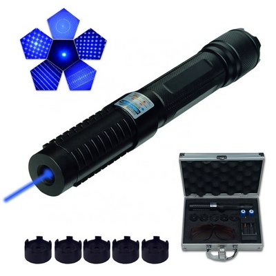 Metal Blue Laser pointer manufacturer wholesale 450nm with 5 in 1 star hatband battery Pointeu Laserzeigerr