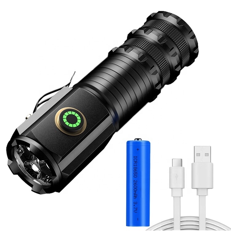 Portable Magnet P35 Bead Flashlight High lumen Strong Light Type-C Fixed Focus Pen Clip Flashlight