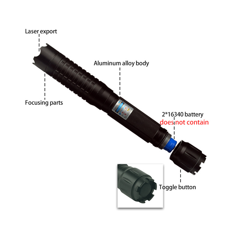 Metal Laser Pointer Manufacturer Direct Sales Adjustable Blue Laser Pointer 450nm with 5 Star  Aluminum Case Set