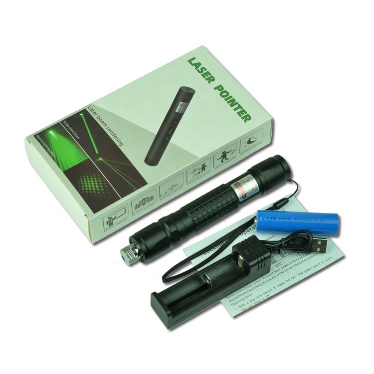 Metal green laser pointer manufacturers direct 532nm teaching laser pen flashlight often open switch