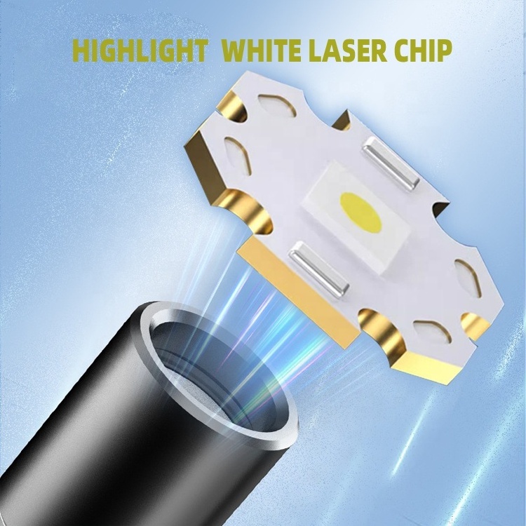 New Double Arc Self Defense Flashlight White Laser High Brightness Multi mode Focusing and Self Defense Igniting Flashlight