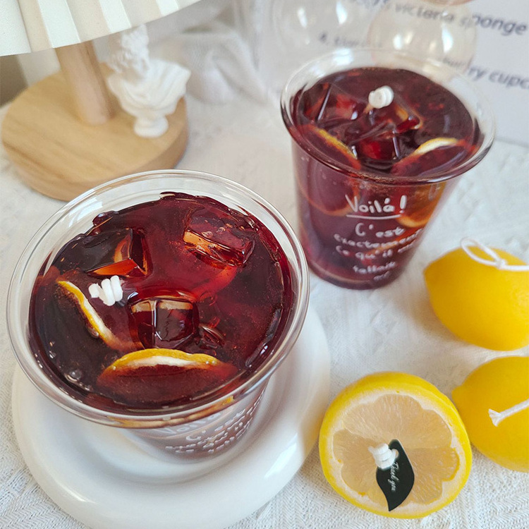 Lemon Red Tea Novelty Candle Creative New Born Baby Gift Set Drinks Shaped Gel Wax Candle