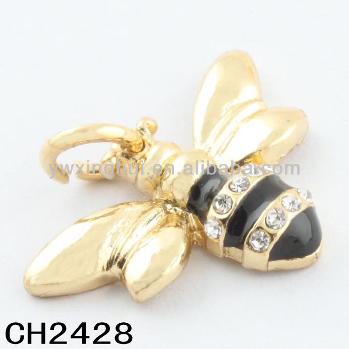 new design zinc alloy gold honeybee charms wholesale