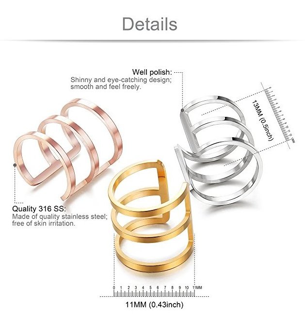 Stainless Steel Wholesale Gold/Silver/Rose Gold Earrings Ear Cuff