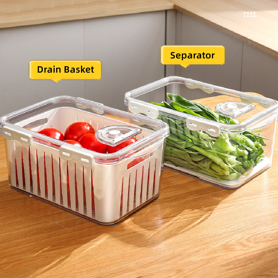 Food Storage Boxes Fresh Keeping Vegetable Classification Frozen Large Capacity Airtight Food Container Refrigerator Organizer