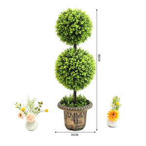 Factory Price UV Artificial grass ball green ivy boxwood preserved boxwood topiary ball