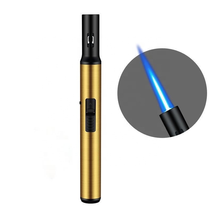 Custom logo Refillable mini Pen gas Lighter wholesale windproof jet flame torch lighters