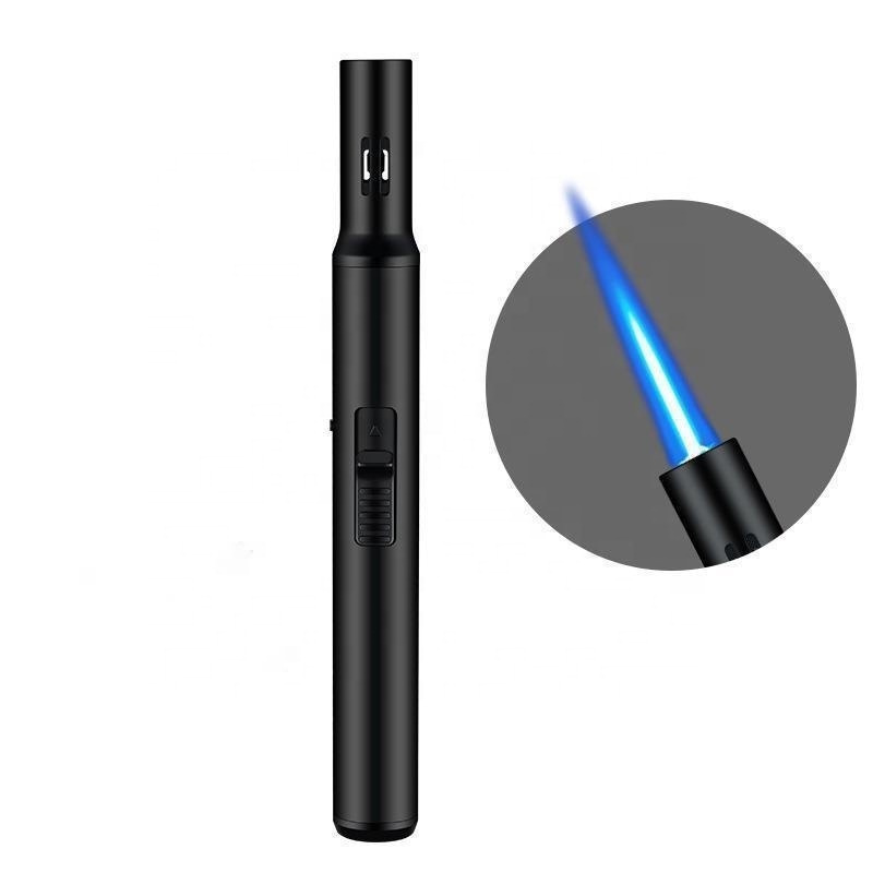 Custom logo Refillable mini Pen gas Lighter wholesale windproof jet flame torch lighters