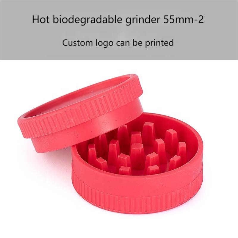 Grinder Biodegradable Plant Fibres 55mm-2 Custom Logo Eco-Friendly Cigarette Molinillo de cigarrillos Biodegradable Herb Grinder