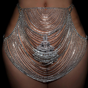 Rhinestone Skirt Sexy Panties Body Chain for Women Fashion Jewelry for Sexy Women Body Jewelry Skirt Crystal Accessories