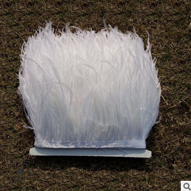 Factory Wholesale Ostrich Feathers Curly Diy Fabric Ostrich Feather Trims Fringes Tape Ribbon For Dress