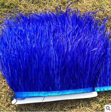 Factory Wholesale Ostrich Feathers Curly Diy Fabric Ostrich Feather Trims Fringes Tape Ribbon For Dress