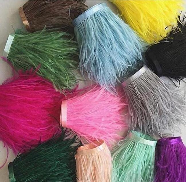 real ostrich feather trim/fringe/trimming for skirt/dress/carnival costume