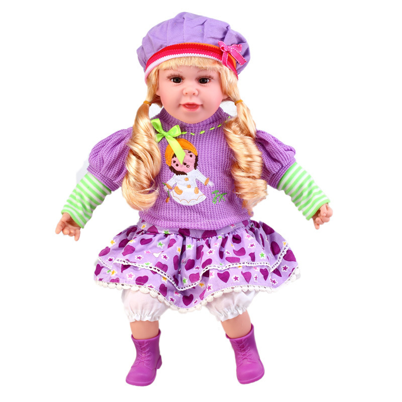 Lovely speak Spanish interactive blink eyes electric talking vinyl function baby doll toys