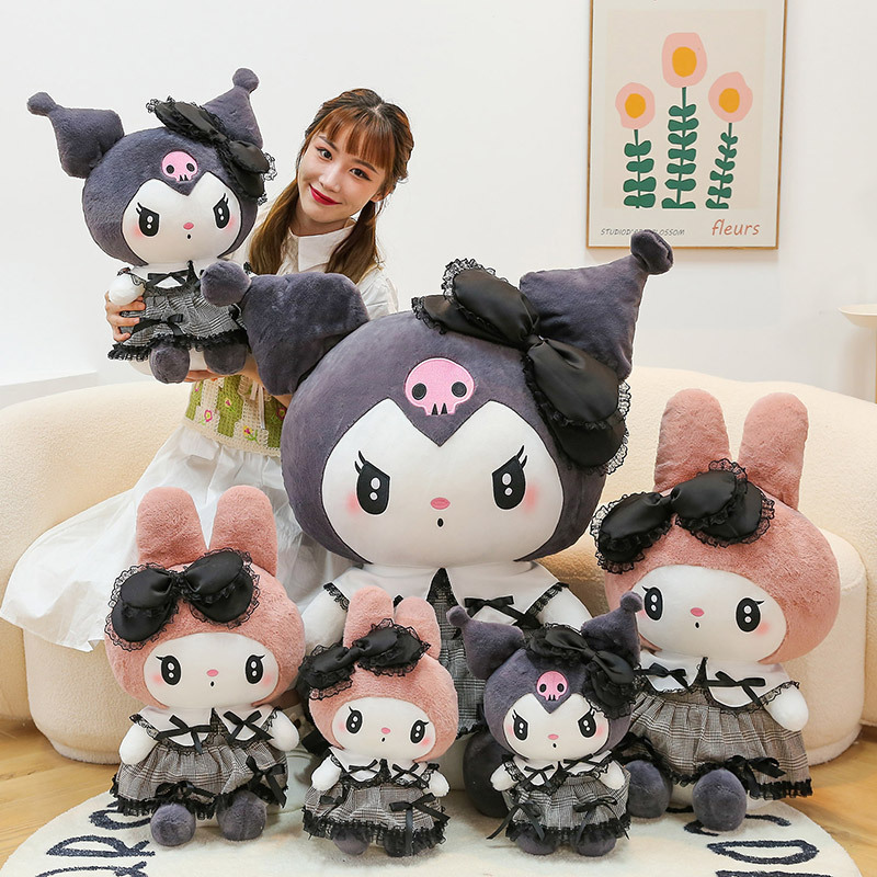 XT506 Wholesale Cute Japan Cartoon Sanrio Series Kuromi My Melody Hellokitty Plush Doll Sanrio My Melody Cinnamoroll Plush Toy