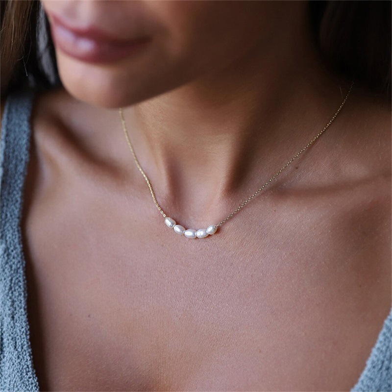 ERESI Freshwater Pearl Necklaces For Women Dainty 18K Gold Plated Stainless Steel Choker Necklace Jewelry Bridesmaid Giftn