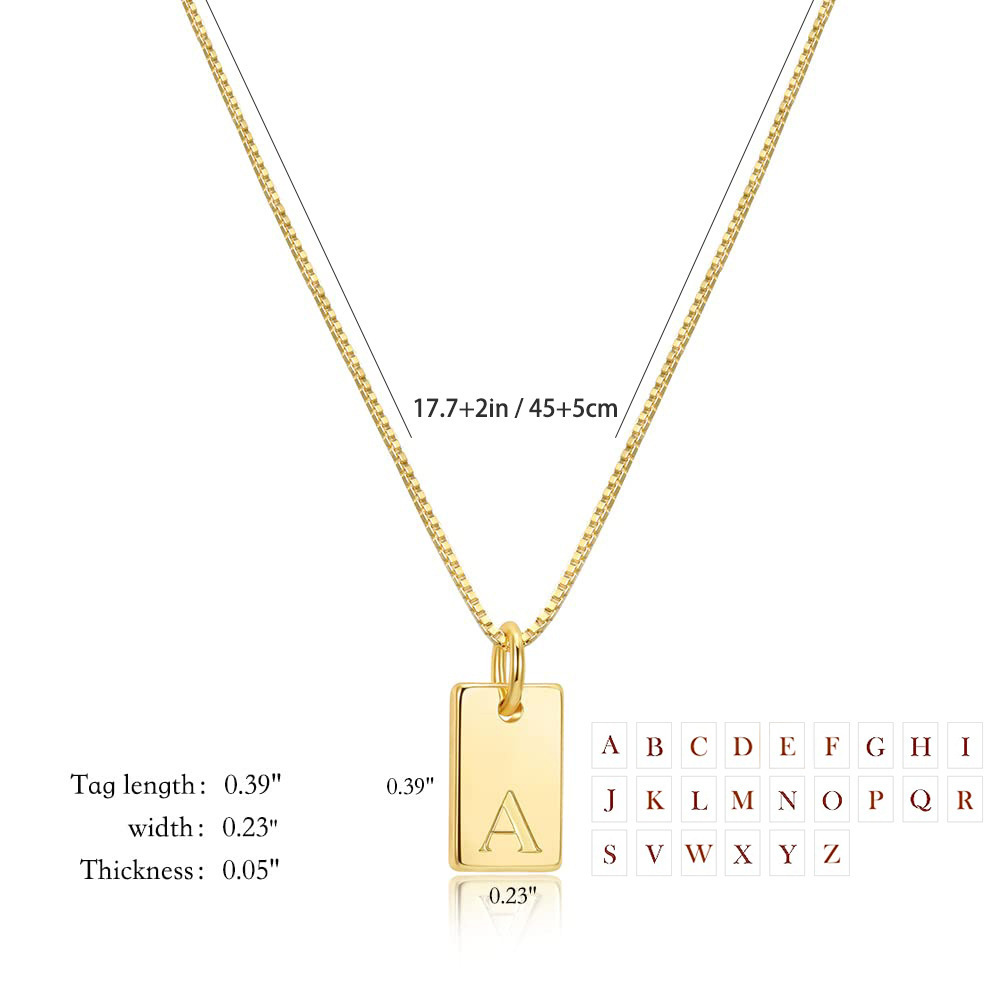 ERESI Dainty Stainless Steel Gold Initial Necklace Women Minimalist Engraved Custom Name Letter Pendant Necklace in Box Chain