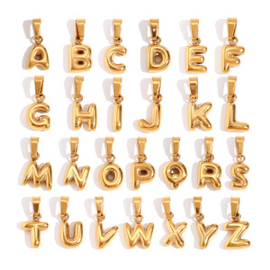 ERESI Classic Style alphabet Pendant New Arrivals PVD Gold Plated Letter Charms Stainless Steel Fashion Jewelry Pendants Charms