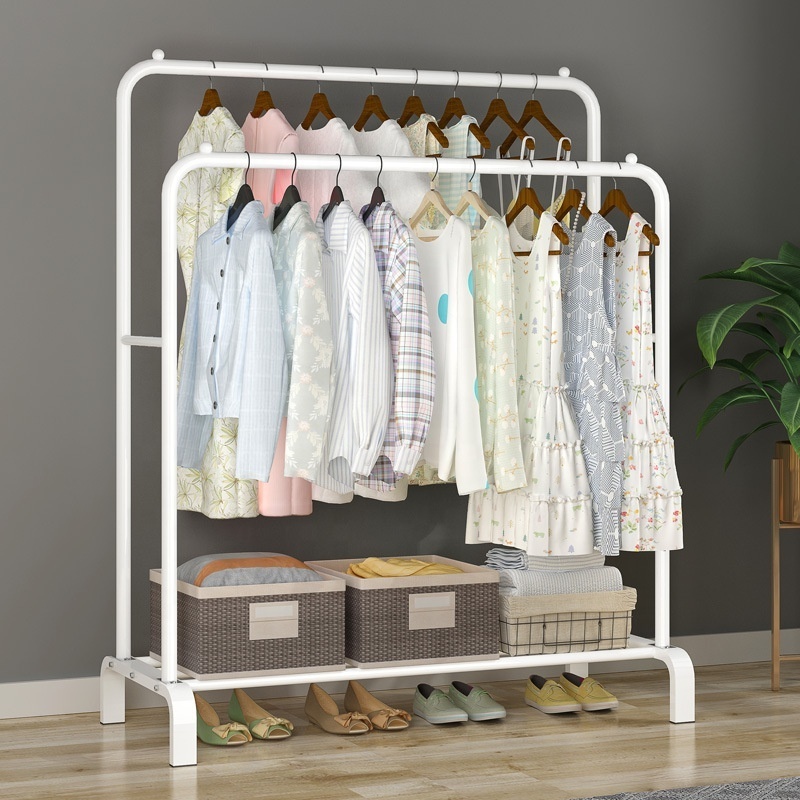 Iron Indoor Steel Garment Clothes Storage Hangers Metal Coat Rack Display Living Room Furniture Storage Organizer