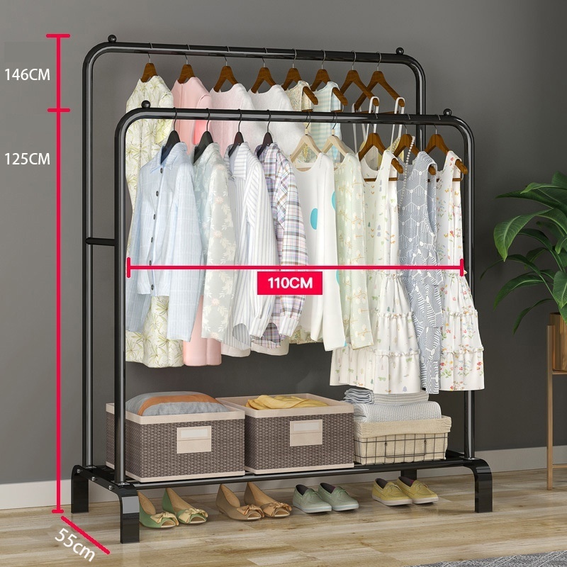 Iron Indoor Steel Garment Clothes Storage Hangers Metal Coat Rack Display Living Room Furniture Storage Organizer