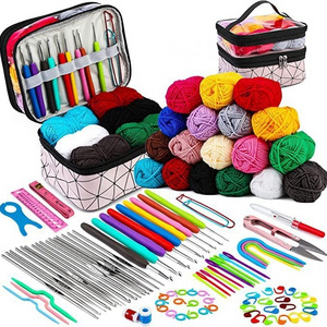 105Pcs Crochet Hook Kit with Crochet Hooks and Accessories for Crochet Starter Adults Kids Beginners as Gift