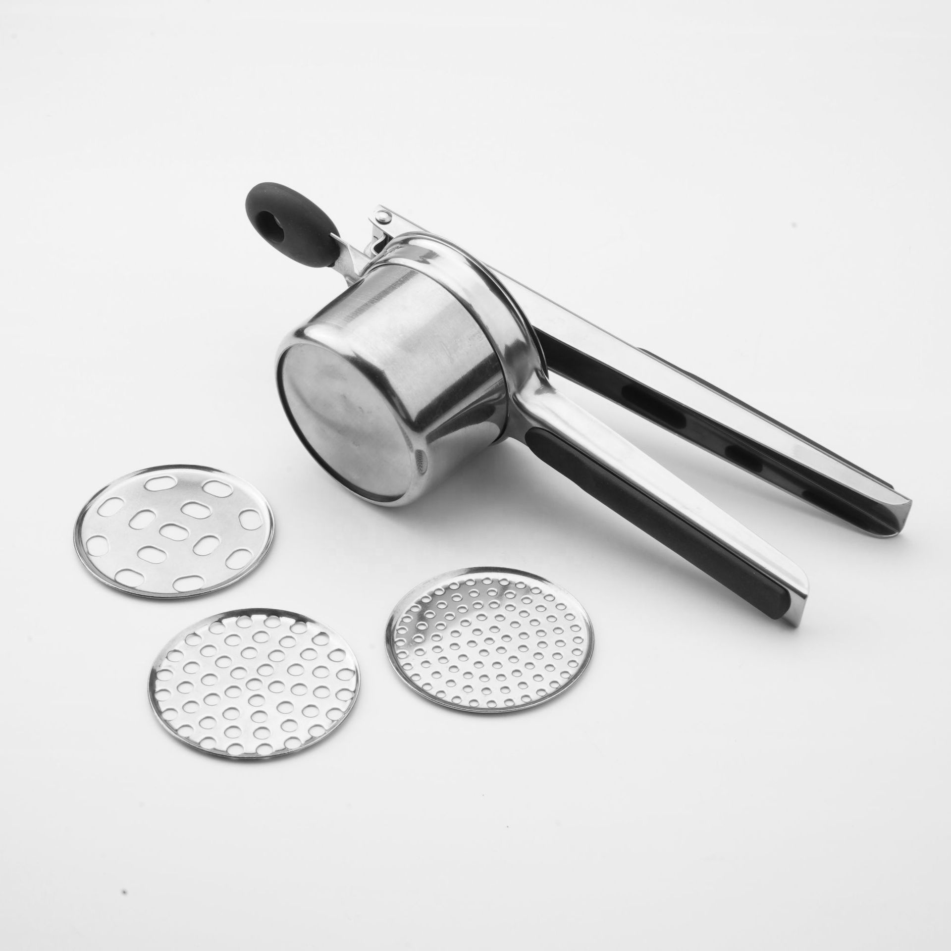 Kitchen Utensils Set Multi-Use Non Slip Handle Potato Ricer Manual Masher Potato Stainless Steel Potato Masher