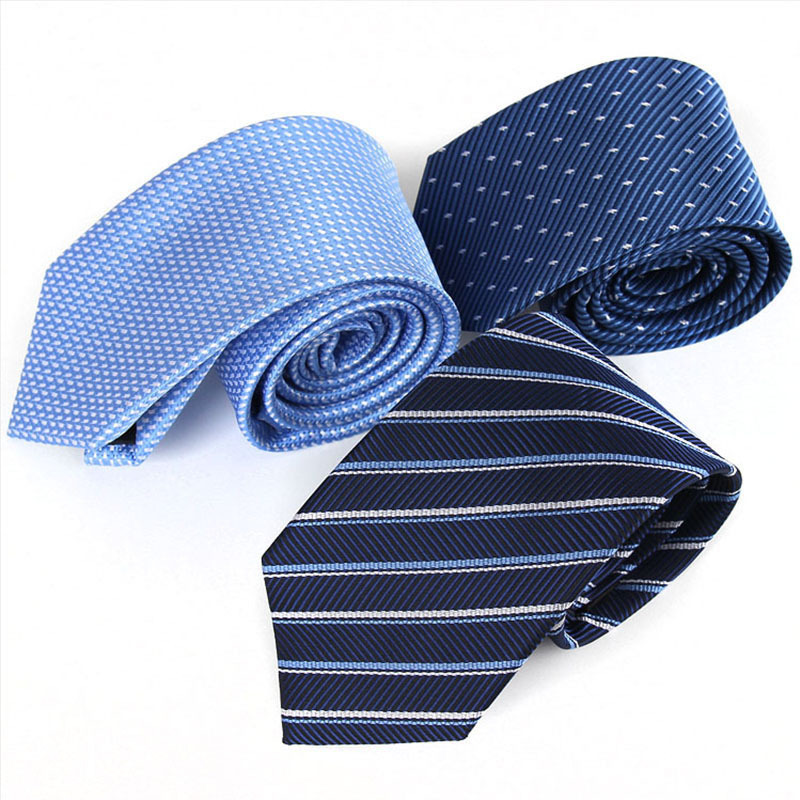 Wholesale Men's Business Casual 7cm Polyester Silk Tie Men's Striped Trend Accessories Formal Necktie