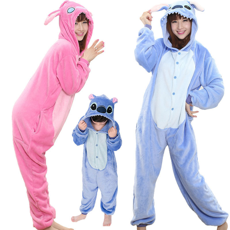 Adult Kids Flannel Animal Pajamas Suit Sleepwear One piece Winter Unisex Anime Costumes Totoro Cartoon Pyjamas