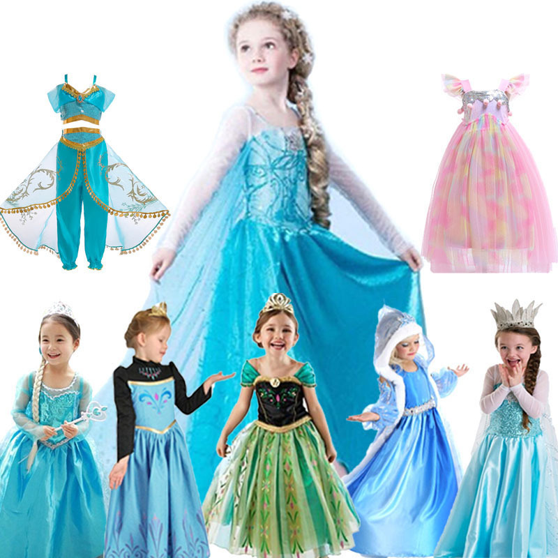 movie baby party dress princess dress for girls kid Up Fancy Costume Cosplay Outfit Kids Christmas birthday day dress