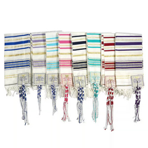 Wholesale Jewish Messianic Muslim Blue Tallit Talit Jewish Prayer Shawl with Tefillin Bags