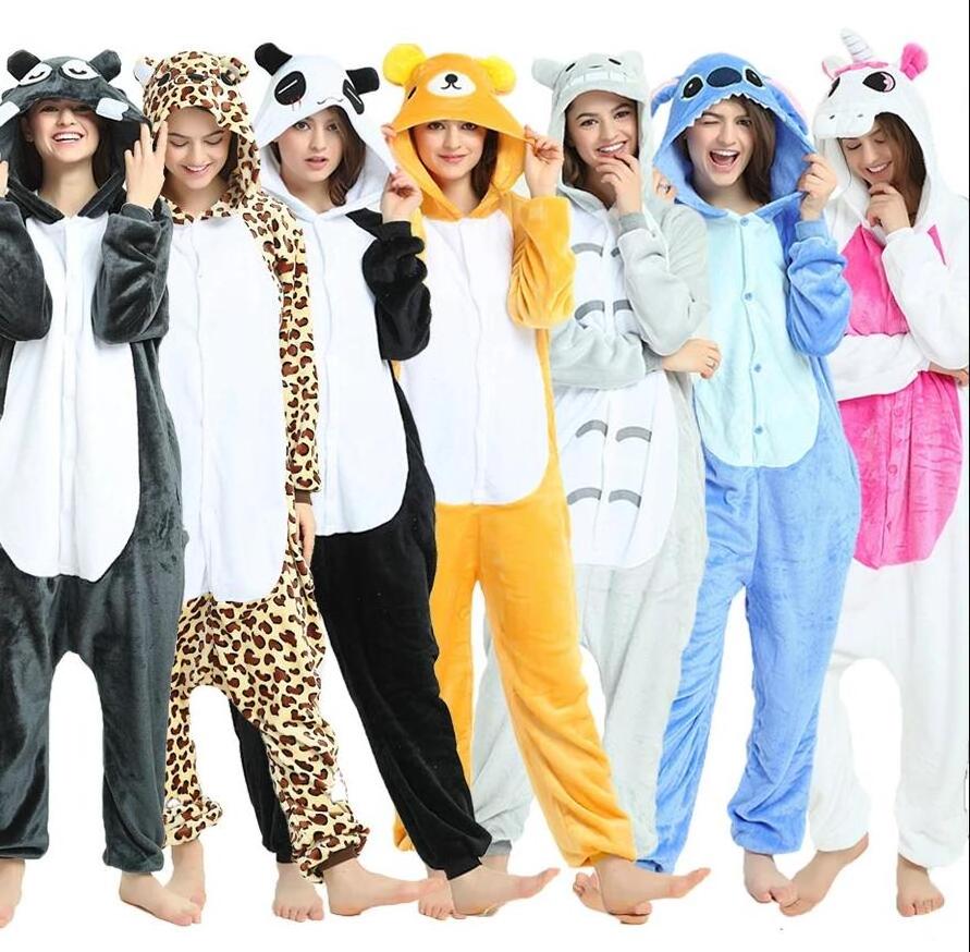 Adults baby penguin animal jumpsuit fleece onesie Panda Pajamas Sets Sleepwear Women Men Winter Kids Cartoon Flannel Pyjamas