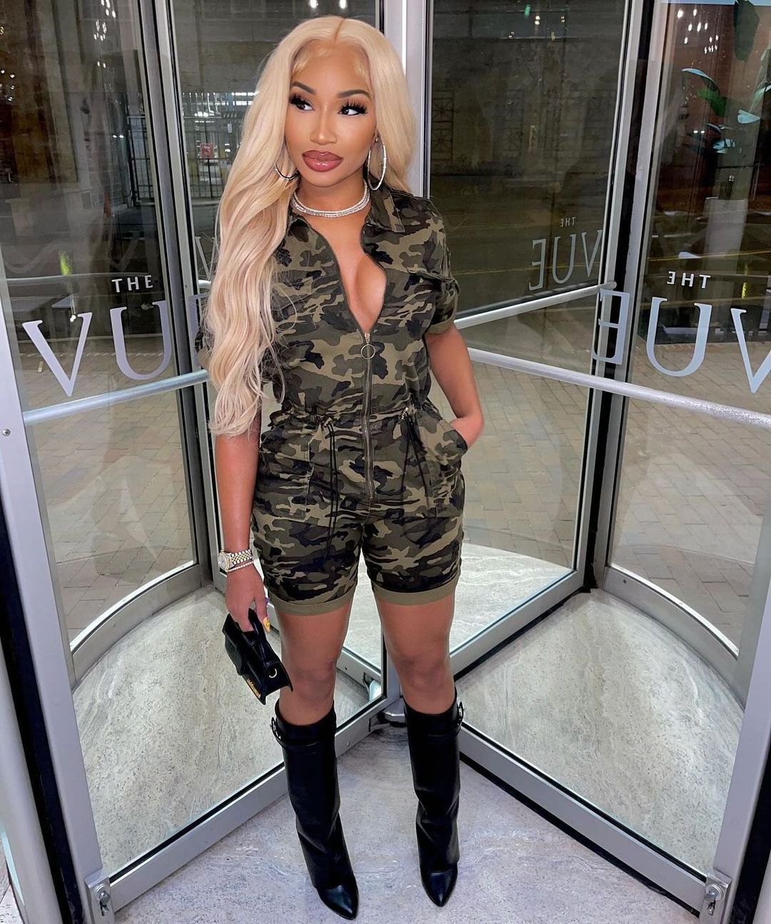 New Arrivals Spring Summer Woven Camo woman romper short jumpsuit for women Deep V Neck Shorts Camouflage jumpsuit with cardigan