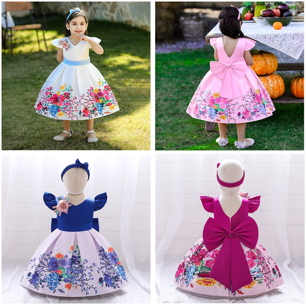 flower girl dresses 6 to 14 year Rapunzel baby girl dress up jasmine kids moana princess dress costume children