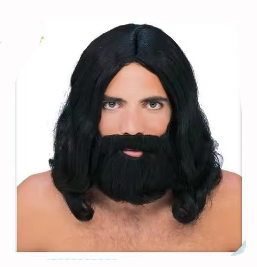 Yak Hair White Wig And Beard Jesus Wiseman Dress Up Costume Adult Biblical Synthetic Beard Wig For men