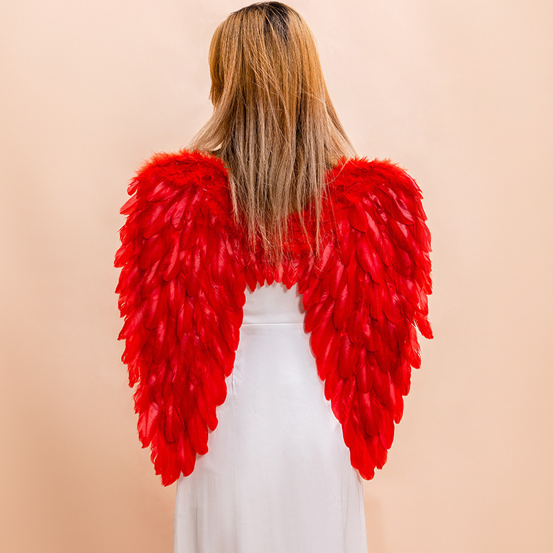 Hot Selling and Factory Wholesale Black Ostrich Feather Angel Wings For Cosplay Angel Devil Fairy Costume Large