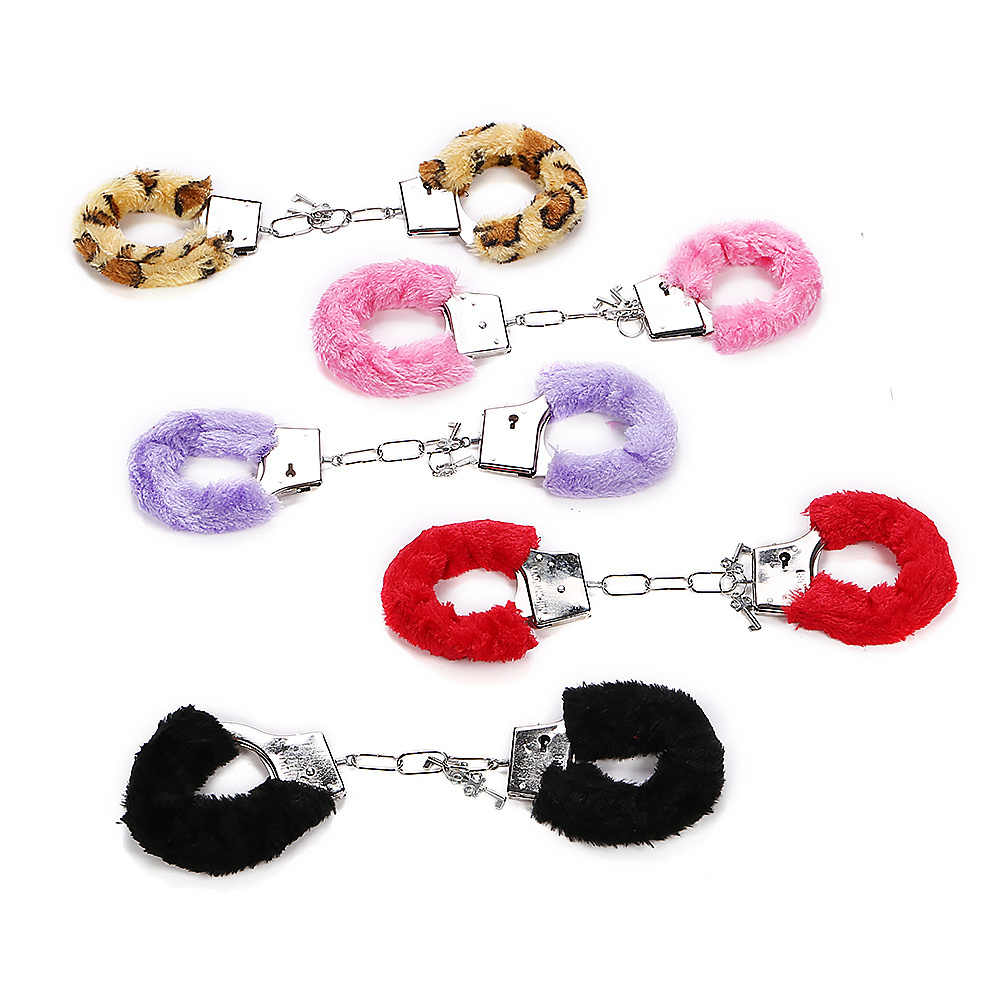 Stainless Steel Plush Metal Handcuffs Sex toys for couples Ankle Cuffs Fuzzy Hand cuffs Sexy Toys for Sex BDSM Games