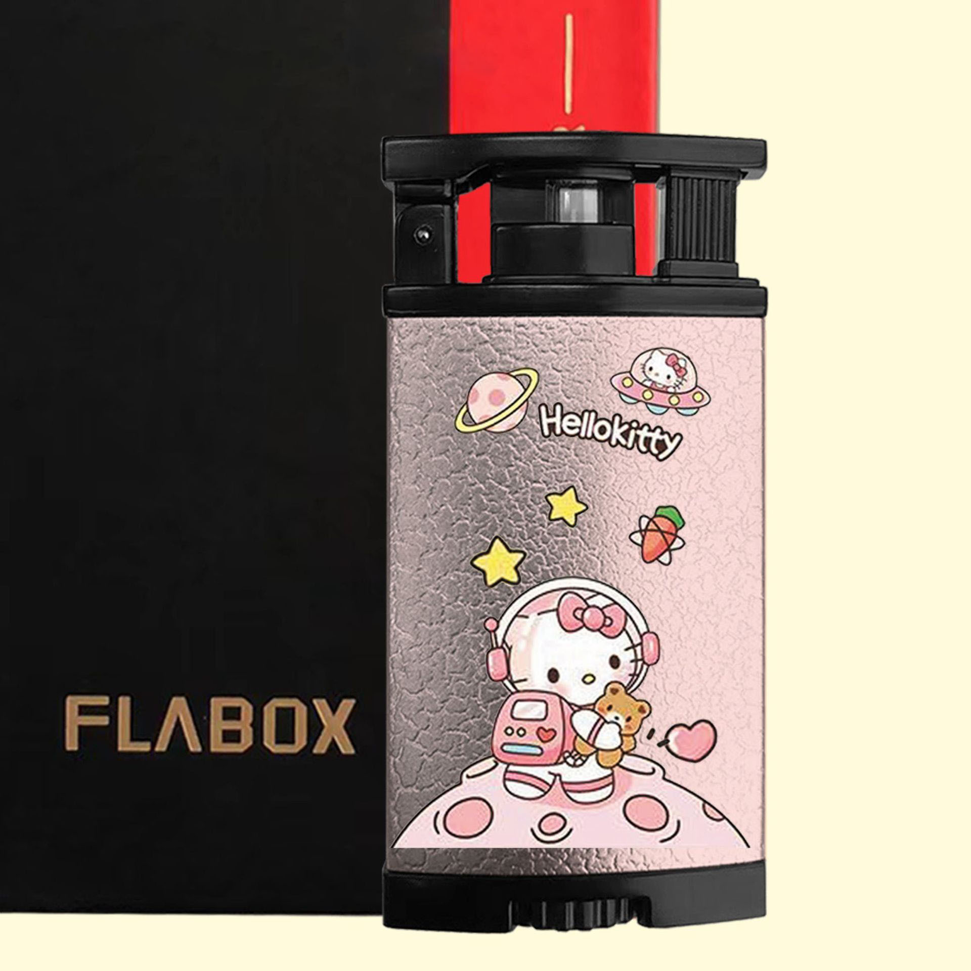 Flabox Gas Lighter Cartoon Kuromi Pachacco Cute Lighter Green Flame Open Flame