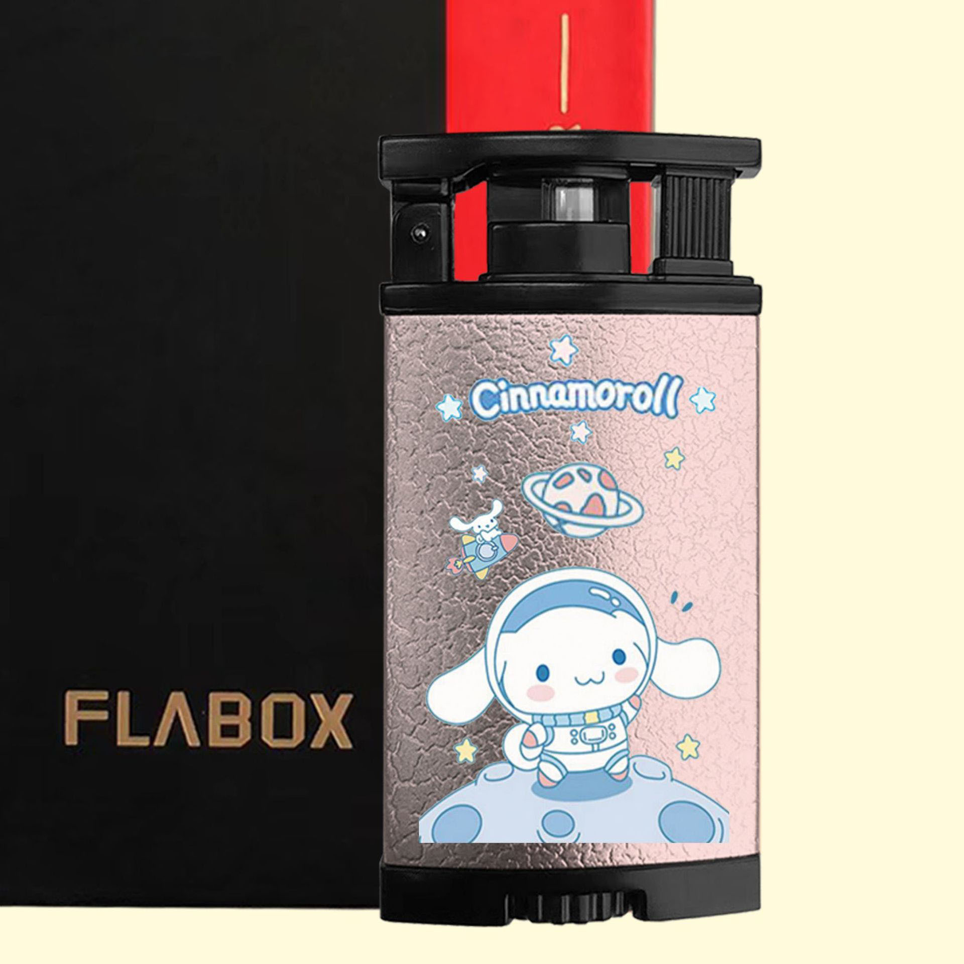 Flabox Gas Lighter Cartoon Kuromi Pachacco Cute Lighter Green Flame Open Flame