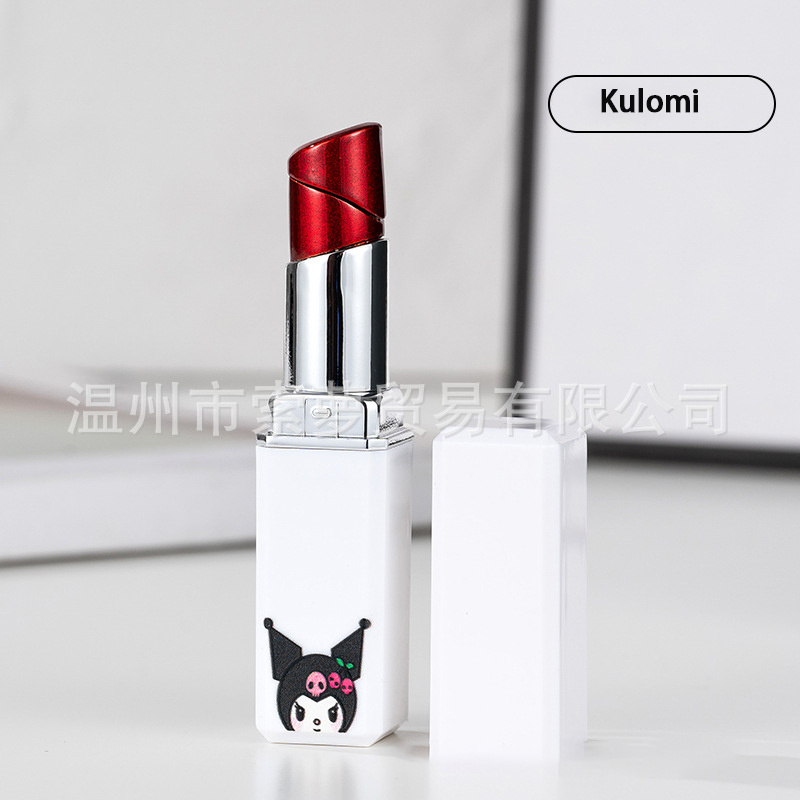 Wholesale Inflatable open flame lighter Hello Kitty Kulome Melody lipstick lighter for girl