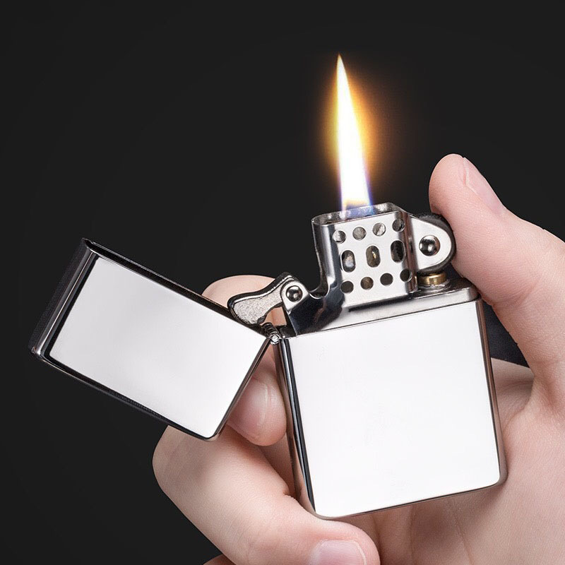 ZORRO Kerosene windproof lighter smooth surface square corner classic oil lighter