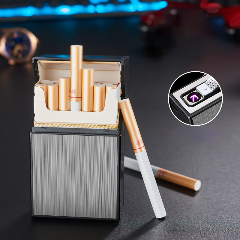 Double Arc Cigarette Case Lighter USB Rechargeable Lighter Packing 20pcs