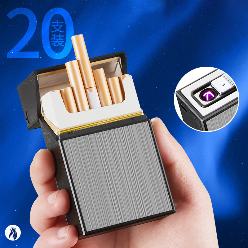 Double Arc Cigarette Case Lighter USB Rechargeable Lighter Packing 20pcs