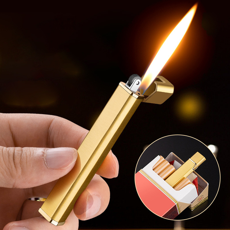 Mini Grinding wheel lighter butane gas open flame cigarette lighter