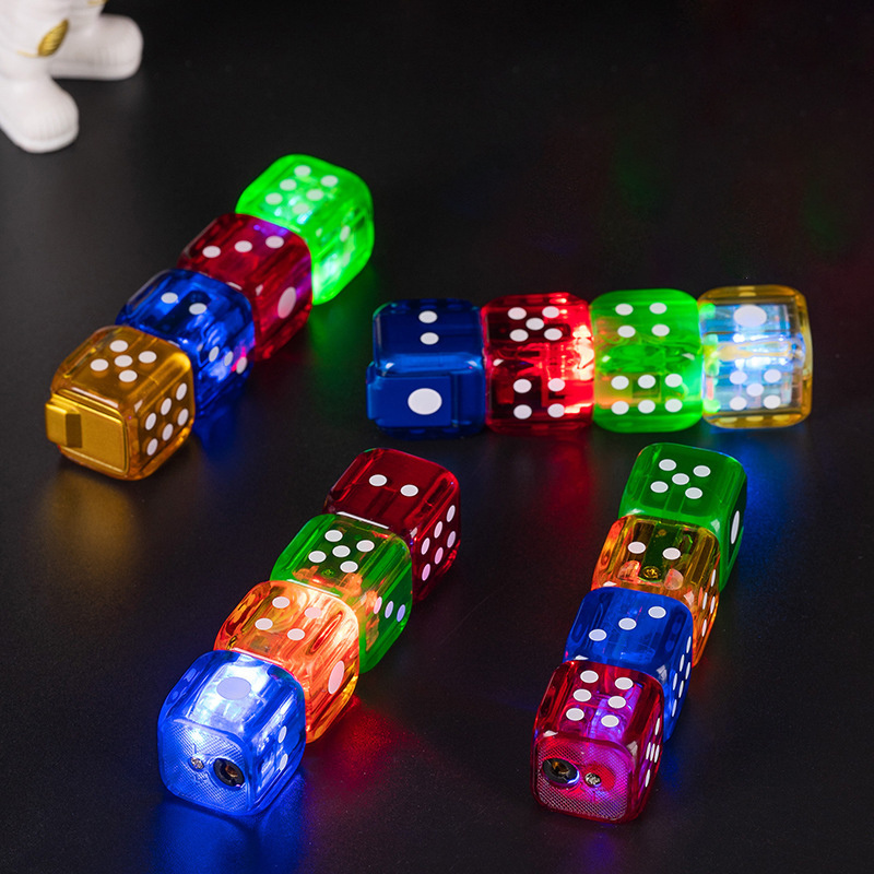 Flash Dice Green Flame Windproof Lighter LED Lights Cool Styling Butane Gas Cigarette Lighter