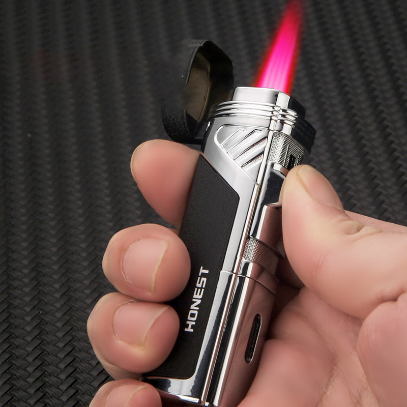 HONEST torch lighter multi-function cigar knife four fire red flame cigar lighter