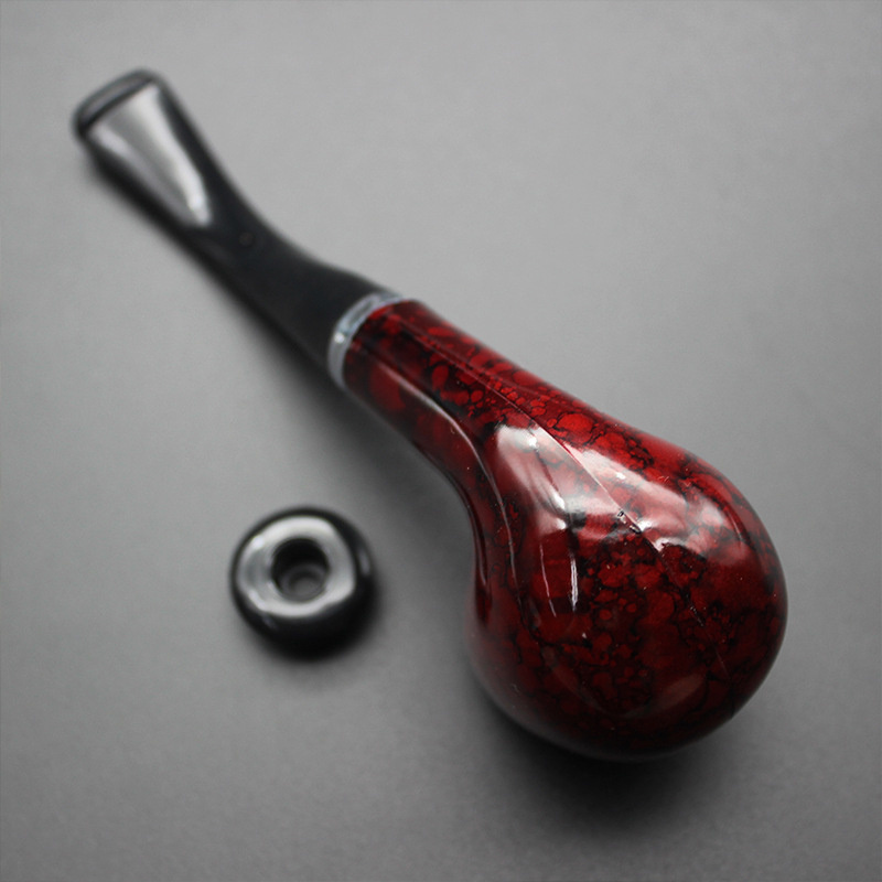 Cigarette Shredded Dual-purpose Resin Pipe Tobacco Pipe Handmade Smoking Pipe with Accessories and Gift Box