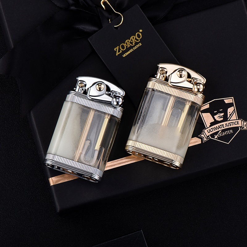 ZORRO Luminous quicksand windproof kerosene lighter cigarette lighter gift box