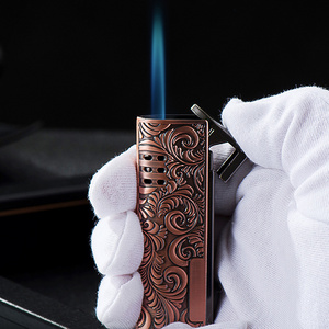 Broad Leaf Flower Metal Lighter Butane Gas Windproof Lighter