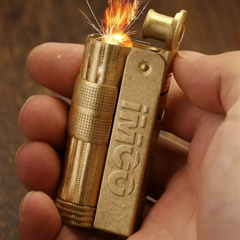 IMCO kerosene lighter original copper knurled craft gift lighter for men